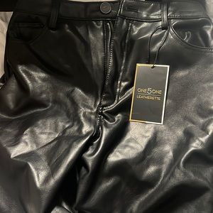 black leather pants